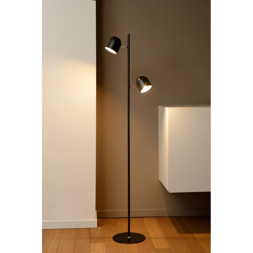 Lucide 03703/10/30 - LED stojací lampa SKANSKA-LED 2xLED/5W/230V černá
