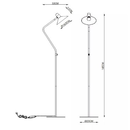 Lucide 05728/01/30 - Stmívatelná stojací lampa PEPIJN 1xE14/40W/230V