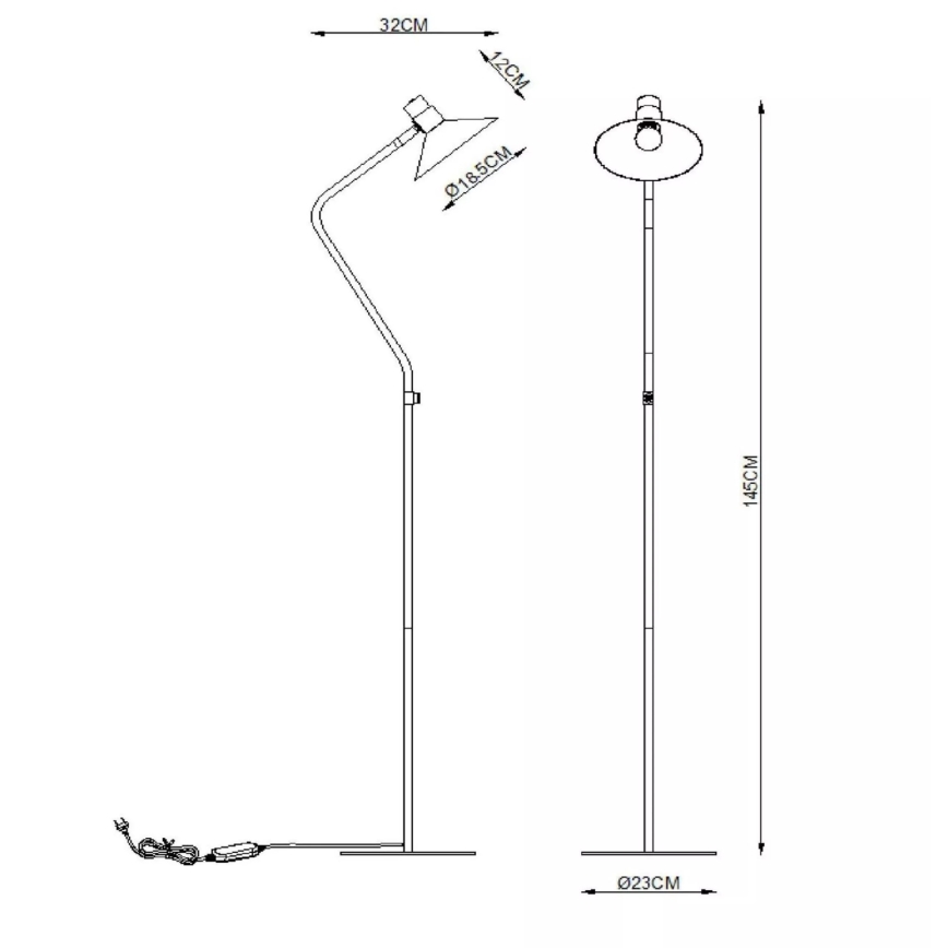 Lucide 05728/01/30 - Stmívatelná stojací lampa PEPIJN 1xE14/40W/230V