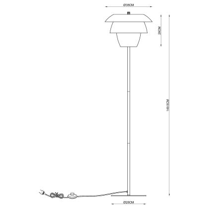 Lucide 05729/01/30 - Stojací lampa JERICHO 1xE27/40W/230V