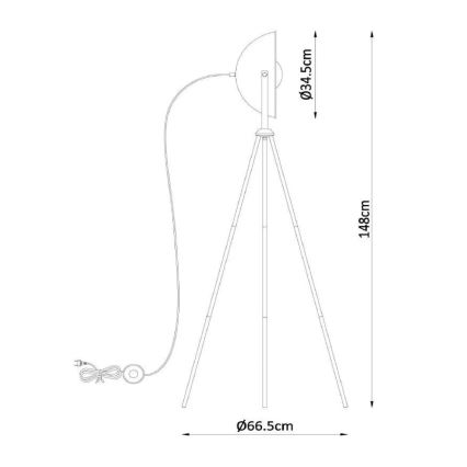 Lucide 05730/01/30 - Stojací lampa ALVARO 1xE27/40W/230V