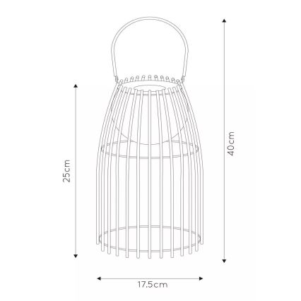 Lucide 06801/01/43 - LED Stmívatelná dotyková lampa FJARA LED/0,3W/3,7V USB IP44 680 mAh
