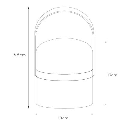 Lucide 06802/01/30 - LED Venkovní stmívatelná lampa LITTLE JOE LED/0,3W/3,7V USB IP44 680 mAh černá