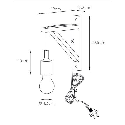 Lucide 08208/01/31 - Nástěnné svítidlo FIX WALL 1xE27/60W/230V bílá