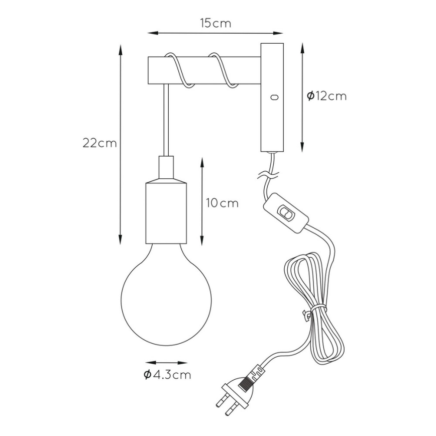 Lucide 08227/01/35 - Nástěnné svítidlo PAULIEN 1xE27/60W/230V
