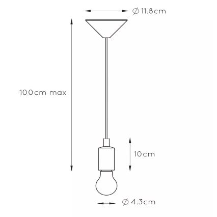 Lucide 08408/01/30 - Napájecí kabel FIX 1xE27/60W/230V