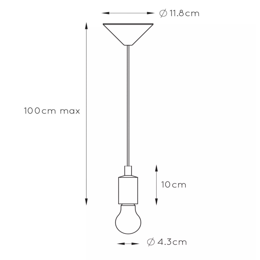Lucide 08408/01/30 - Napájecí kabel FIX 1xE27/60W/230V