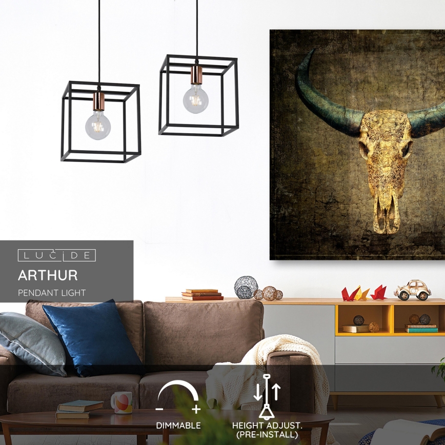 Lucide 08424/01/30 - Závěsné svítidlo ARTHUR 1xE27/60W/230V