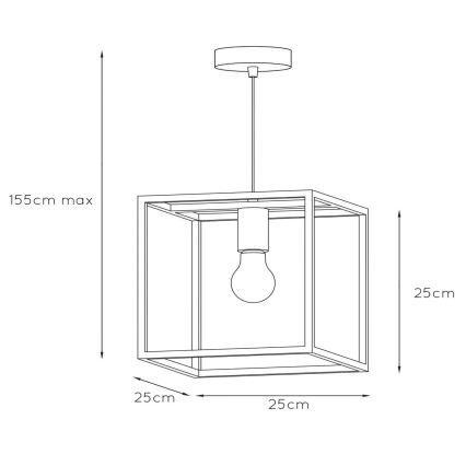 Lucide 08424/01/30 - Závěsné svítidlo ARTHUR 1xE27/60W/230V