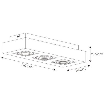 Lucide 09119/16/31 - LED Stmívatelné bodové svítidlo XIRAX 3xGU10/5W/230V