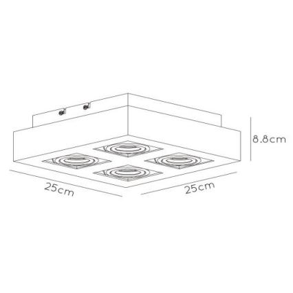 Lucide 09119/21/30 - LED Stmívatelné bodové svítidlo XIRAX 4xGU10/5W/230V