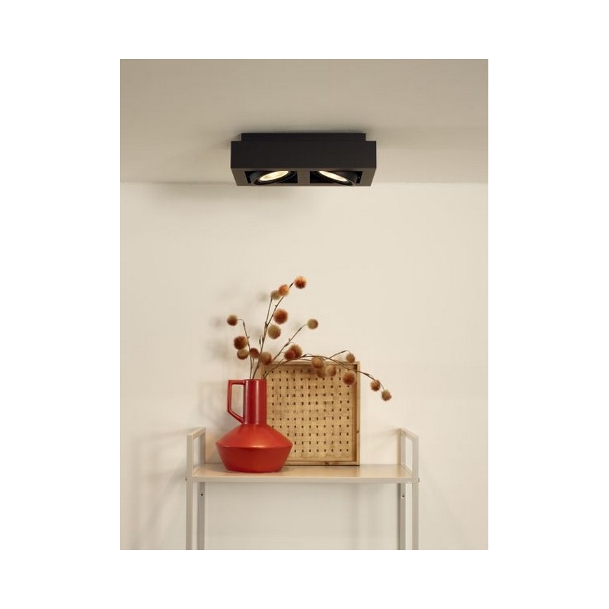 Lucide 09120/24/30 - LED Stmívatelné bodové svítidlo ZEFIX 2xGU10/12W/230V černá