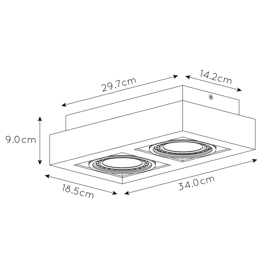 Lucide 09120/24/30 - LED Stmívatelné bodové svítidlo ZEFIX 2xGU10/12W/230V černá