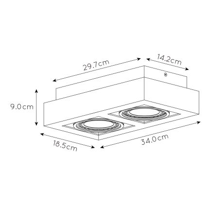 Lucide 09120/24/31 - LED Stmívatelné bodové svítidlo ZEFIX 2xGU10/12W/230V bílá