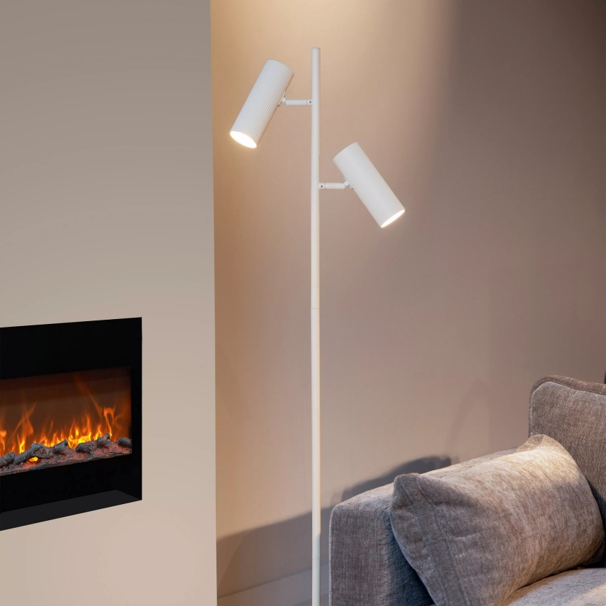 Lucide 09739/02/31 - Stojací lampa CLUBS 2xGU10/40W/230V bílá