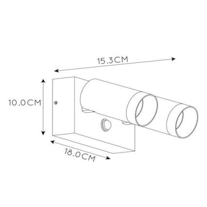 Lucide 09831/02/30 - Venkovní svítidlo se senzorem TAYLOR 2xGU10/50W/230V IP54