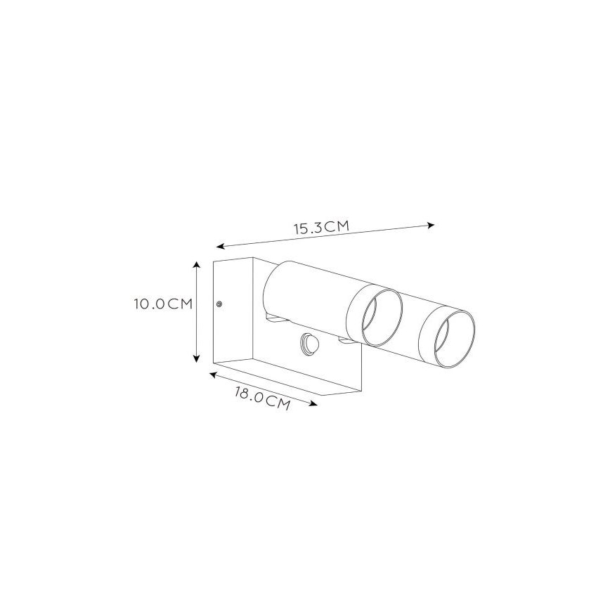 Lucide 09831/02/30 - Venkovní svítidlo se senzorem TAYLOR 2xGU10/50W/230V IP54