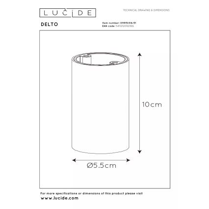 Lucide 09915/06/31 - LED Stmívatelné bodové svítidlo DELTO 1xGU10/5W/230V bílá