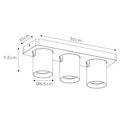 Lucide 09929/15/30 - LED Stmívatelné bodové svítidlo NIGEL 3xGU10/5W/230V 2200-3000K černá CRI 95