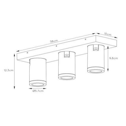 Lucide 09930/15/30 - LED Stmívatelné koupelnové bodové svítidlo TAYLOR 3xGU10/5W/230V IP44