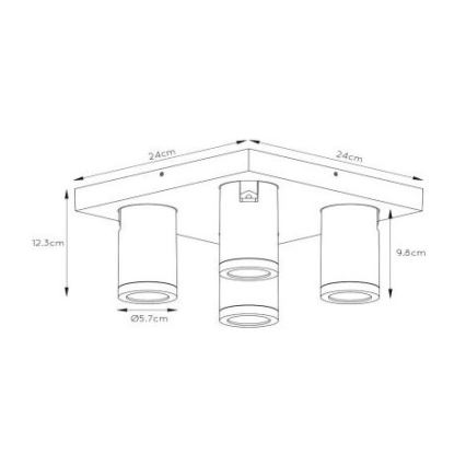 Lucide 09930/20/30 - LED Stmívatelné bodové svítidlo TAYLOR 4xGU10/5W/230V IP44