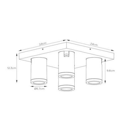 Lucide 09930/20/31 - LED Stmívatelné bodové svítidlo TAYLOR 4xGU10/5W/230V IP44