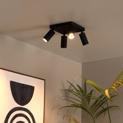 Lucide 09939/14/30 - Bodové svítidlo CLUBS 4xGU10/40W/230V černá