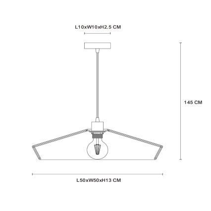 Lucide 10413/50/72 - Lustr na lanku YUNKAI 1xE27/60W/230V pr. 50 cm hnědá