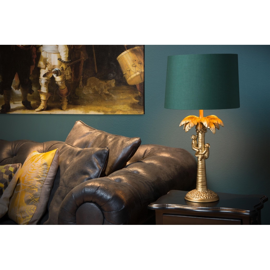 Lucide 10505/81/02 - Stolní lampa COCONUT 1xE27/60W/230V zlatá/zelená