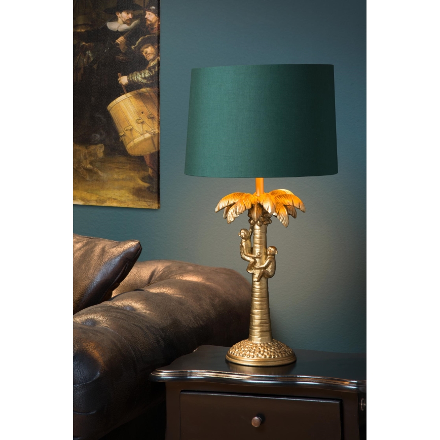 Lucide 10505/81/02 - Stolní lampa COCONUT 1xE27/60W/230V zlatá/zelená