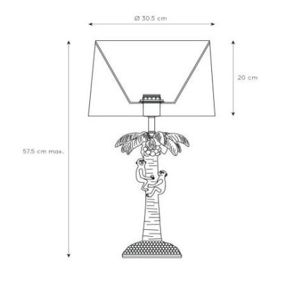 Lucide 10505/81/02 - Stolní lampa COCONUT 1xE27/60W/230V zlatá/zelená