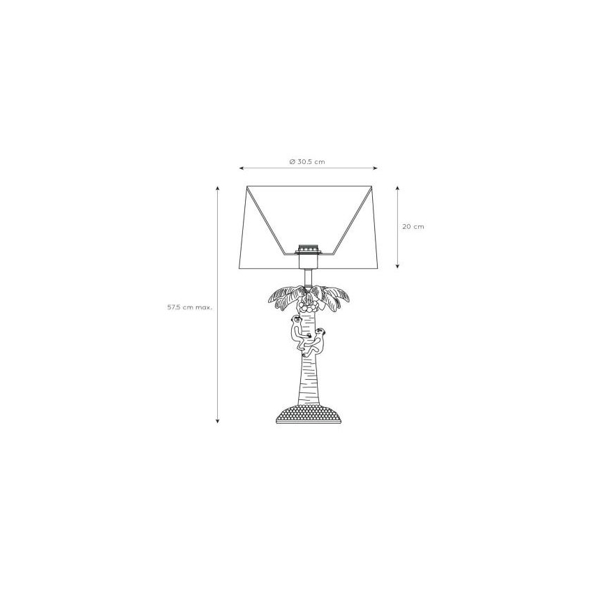 Lucide 10505/81/02 - Stolní lampa COCONUT 1xE27/60W/230V zlatá/zelená
