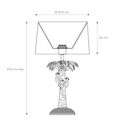 Lucide 10505/81/30 - Stolní lampa COCONUT 1xE27/60W/230V černá
