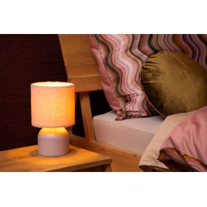 Lucide 10516/01/66 - Stolní lampa WOOLLY 1xE14/40W/230V růžová