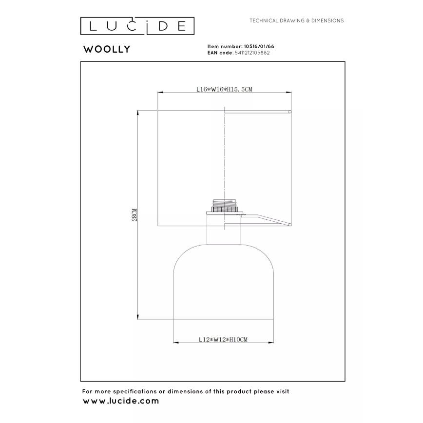 Lucide 10516/01/66 - Stolní lampa WOOLLY 1xE14/40W/230V růžová