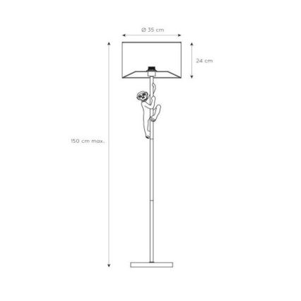 Lucide 10702/81/30 - Stojací lampa CHIMP 1xE27/60W/230V 150cm