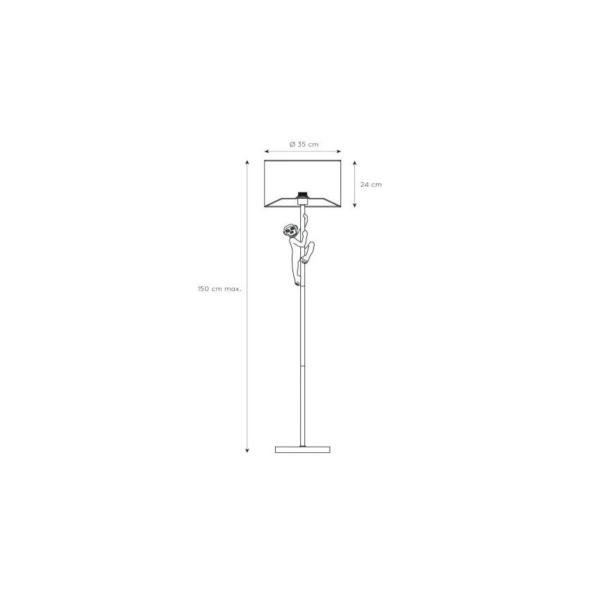 Lucide 10702/81/30 - Stojací lampa CHIMP 1xE27/60W/230V 150cm