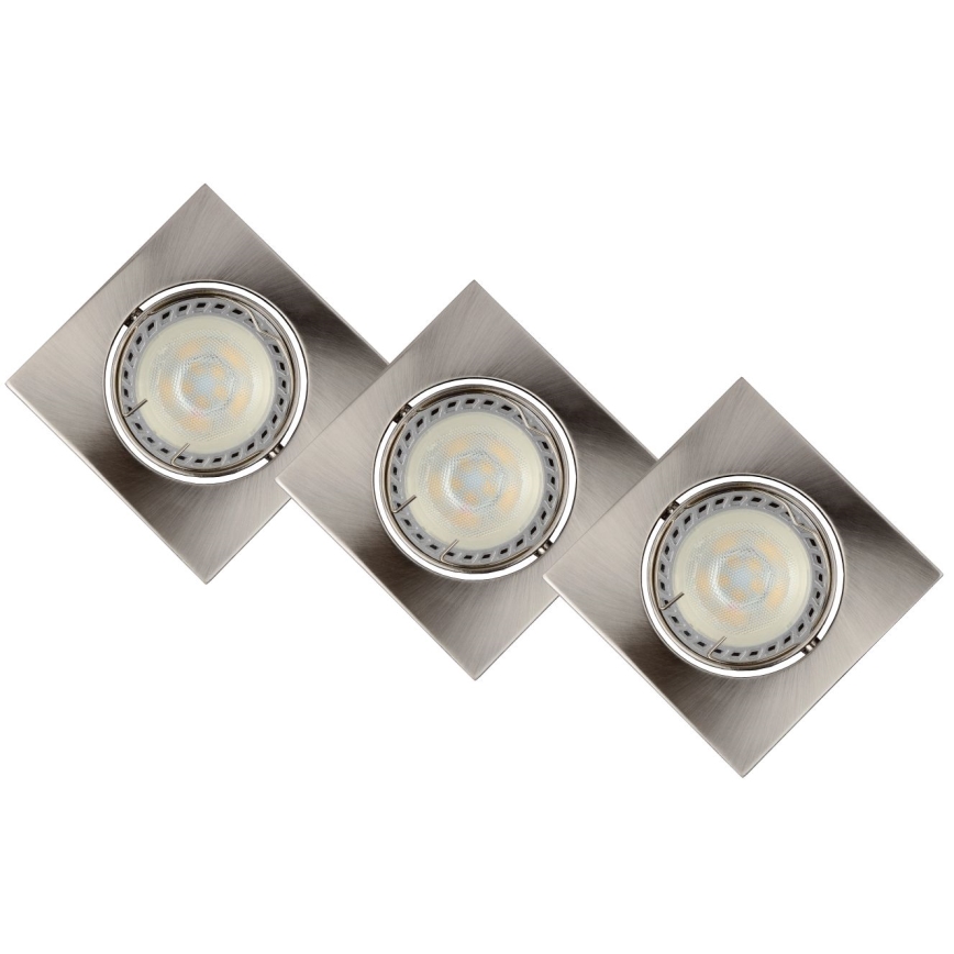 Lucide 11002/15/12 - SADA 3x LED podhledové svítidlo FOCUS 3xGU10/5W/230V chrom hranaté