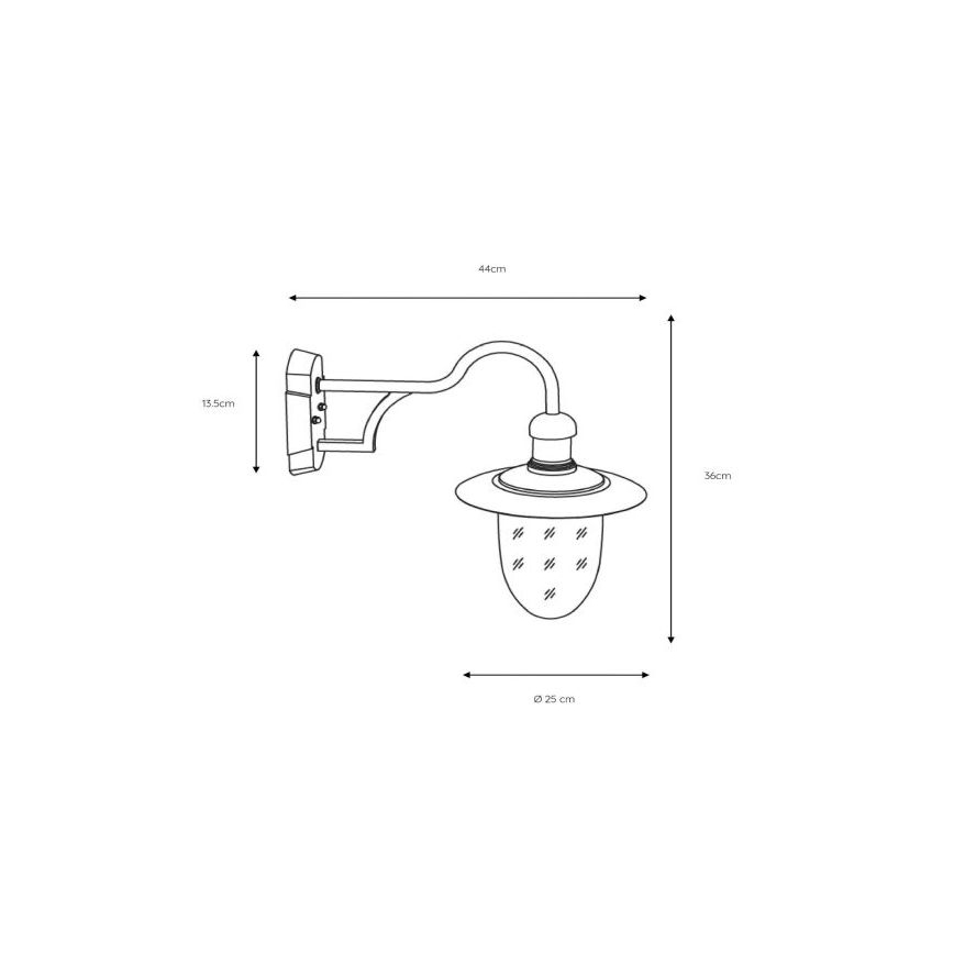 Lucide 11871/01/30 - Venkovní nástěnné svítidlo ARUBA 1xE27/60W/230V IP44