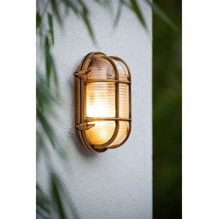 Lucide 11891/20/02 - Venkovní nástěnné svítidlo DUDLEY 1xE27/40W/230V IP65 zlatá