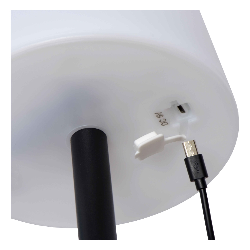 Lucide 13815/02/99 - LED RGBW Stmívatelná venkovní lampa RIO LED/1,8W/3,7V USB IP44 1800 mAh černá