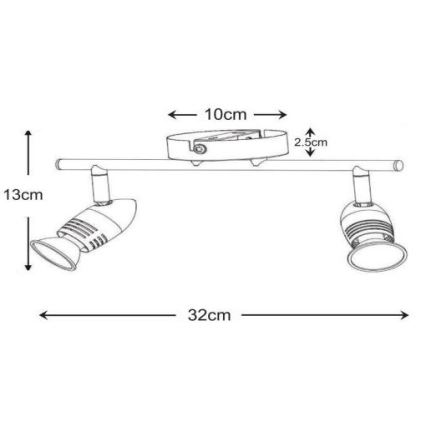 Lucide 13955/10/12 - LED bodové svítidlo CARO-LED 2xGU10/5W/230V matný chrom