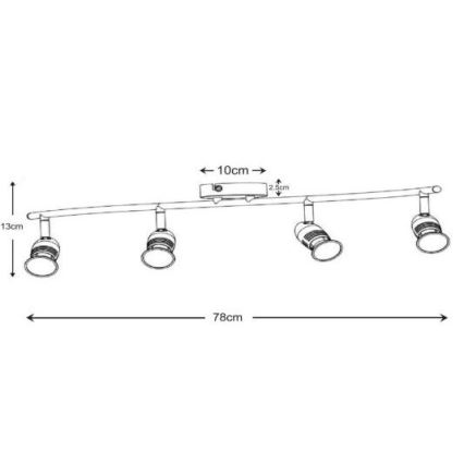 Lucide 13955/20/12 - LED bodové svítidlo CARO-LED 4xGU10/5W/230V matný chrom