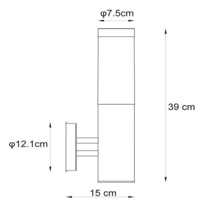 Lucide 14863/01/12 - Venkovní nástěnné svítidlo KIBO 1xE27/20W/230V IP44