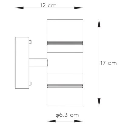 Lucide 14867/11/30 - LED Venkovní nástěnné svítidlo ARNE-LED 2xGU10/5W/230V IP44