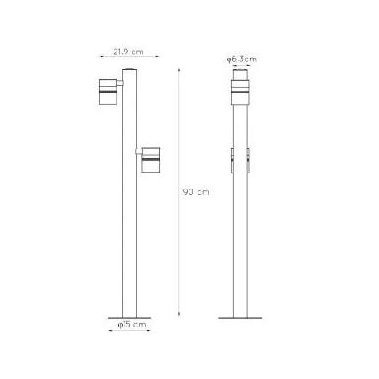 Lucide 14867/98/30 - LED Venkovní lampa ARNE-LED 2xGU10/5W/230V IP44