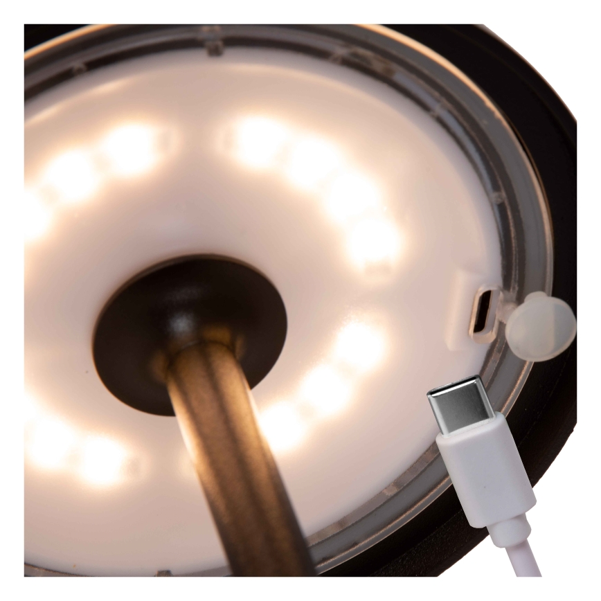 Lucide 15500/02/30 - LED Stmívatelná dotyková venkovní lampa JOY LED/1,5W/3,7V USB IP54 2200 mAh černá