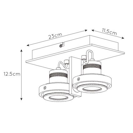 Lucide 17906/11/12 - LED Stmívatelné bodové svítidlo LANDA 2xGU10/5W/230V chrom