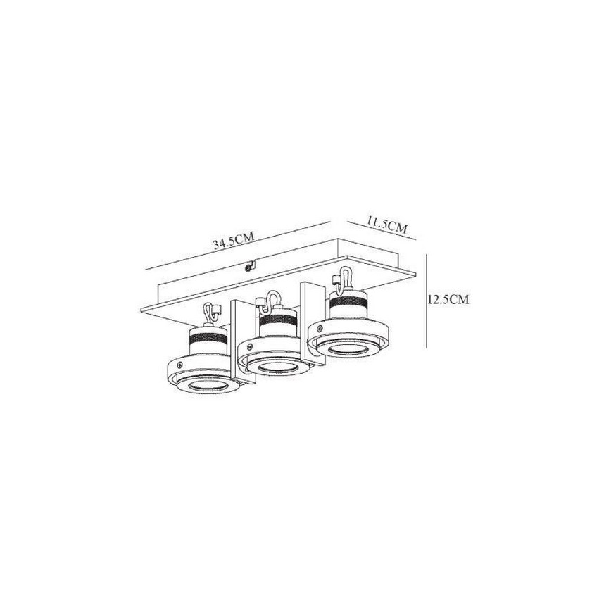 Lucide 17906/16/12 - LED Stmívatelné bodové svítidlo 3xGU10/5W/230V matný chrom
