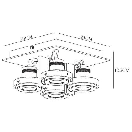 Lucide 17906/21/12 - LED Stmívatelné bodové svítidlo LANDA 4xGU10/5W/230V chrom